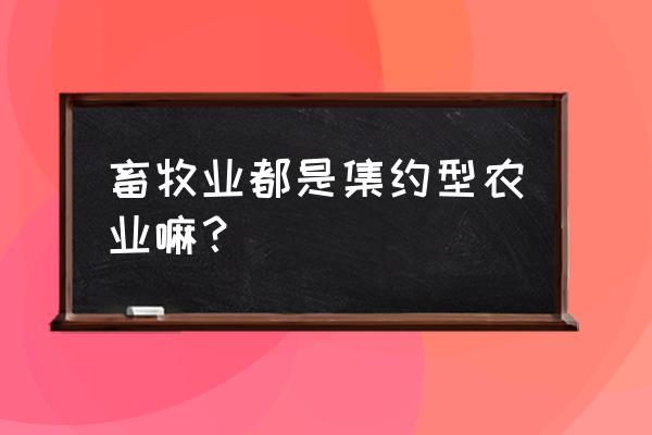 大牧场畜牧业是哪种农业类型 畜牧业都是集约型农业嘛？