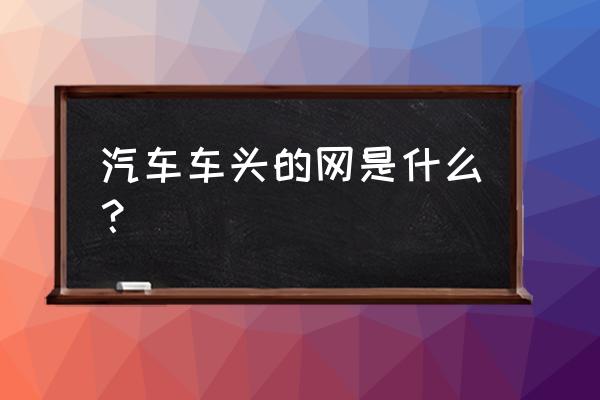 前保险杠上面的塑料网叫什么 汽车车头的网是什么？