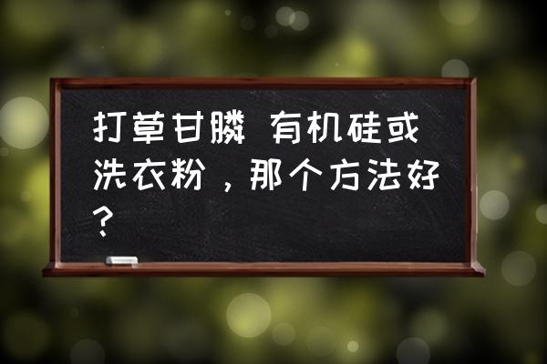 草甘膦要不要加洗衣粉 打草甘膦 有机硅或洗衣粉，那个方法好？