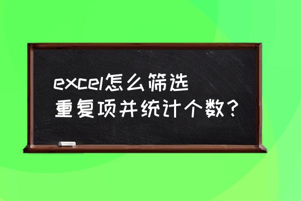 如何统计相同数据的数量 excel怎么筛选重复项并统计个数？