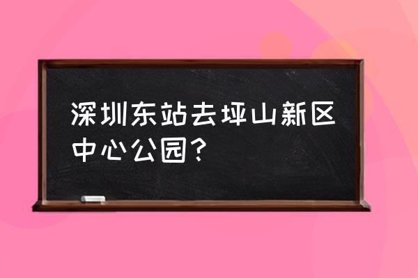 深圳东到双龙双怎么走 深圳东站去坪山新区中心公园？