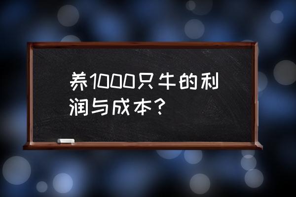 农村养牛利润怎么与成本 养1000只牛的利润与成本？