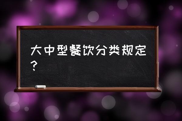 张家口庆阳饭店多少平米 大中型餐饮分类规定？