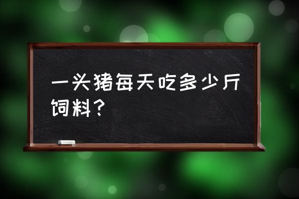 大猪一头一天要多少饲料 一头猪每天吃多少斤饲料？