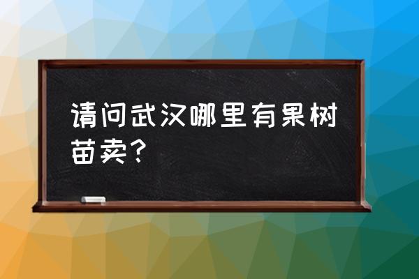 盆栽水果苗哪里有卖 请问武汉哪里有果树苗卖？