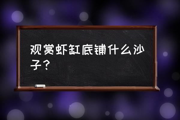 养黑壳虾水底可以放沙子吗 观赏虾缸底铺什么沙子？