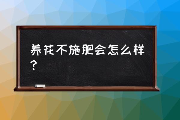 养花必须要施肥吗 养花不施肥会怎么样？