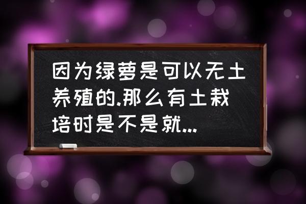 无孔花盆适合种绿萝吗 因为绿萝是可以无土养殖的.那么有土栽培时是不是就可以用底下没有眼儿的花盆？