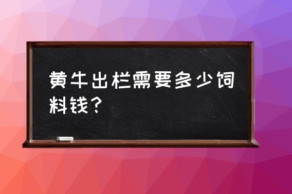 一头牛肉牛一天的饲料费用多少 黄牛出栏需要多少饲料钱？