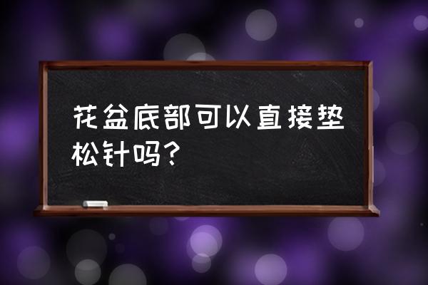 家里花盆可以放松树叶子吗 花盆底部可以直接垫松针吗? 家里花盆可以放松树叶子吗 花盆底部可以直接垫松针吗?