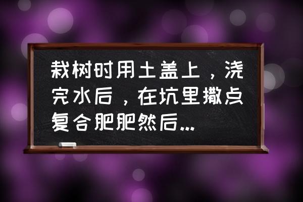 复合肥可浇水灌苗行吗 栽树时用土盖上，浇完水后，在坑里撒点复合肥肥然后再培土能行吗？