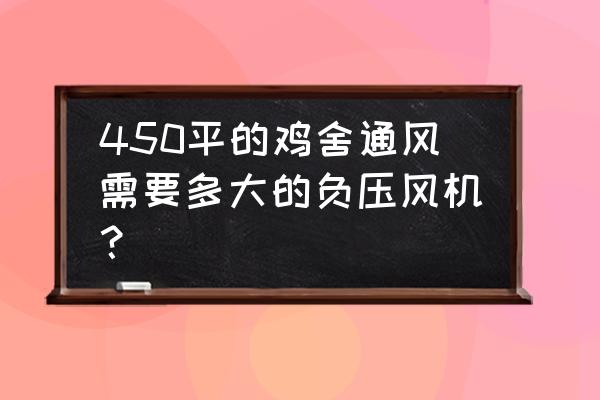 养鸡风机哪个质量好 450平的鸡舍通风需要多大的负压风机？