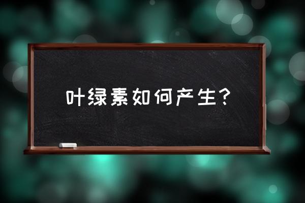 检测水稻叶叶绿素含量的方法 叶绿素如何产生？