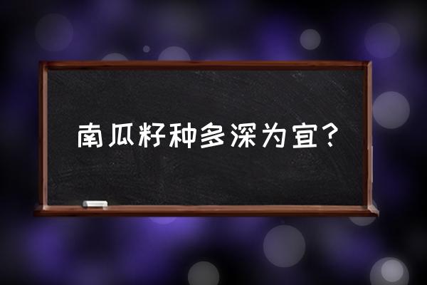 南瓜子种植最佳时间 南瓜籽种多深为宜？