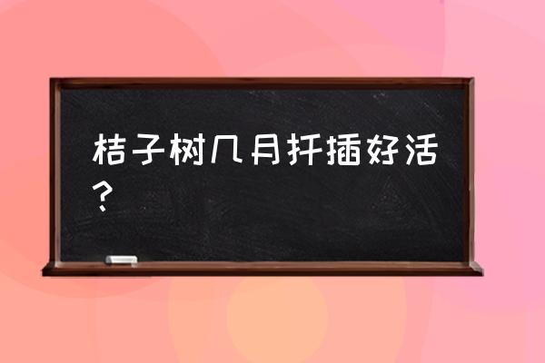 桔子树扦插会结果吗 桔子树几月扦插好活？