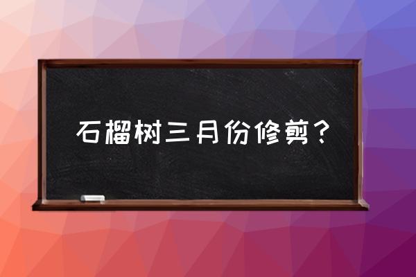 石榴树最佳树形 石榴树三月份修剪？