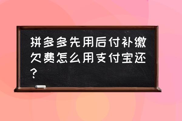 手机支付宝怎么用微信支付教程 拼多多先用后付补缴欠费怎么用支付宝还？