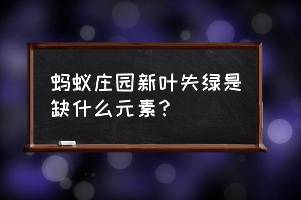 蚂蚁庄园嫩叶为什么多呈红色 蚂蚁庄园新叶失绿是缺什么元素？