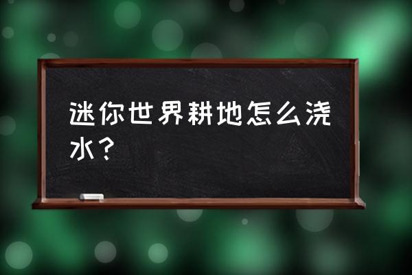 迷你世界怎么让农民种稻子 迷你世界耕地怎么浇水？