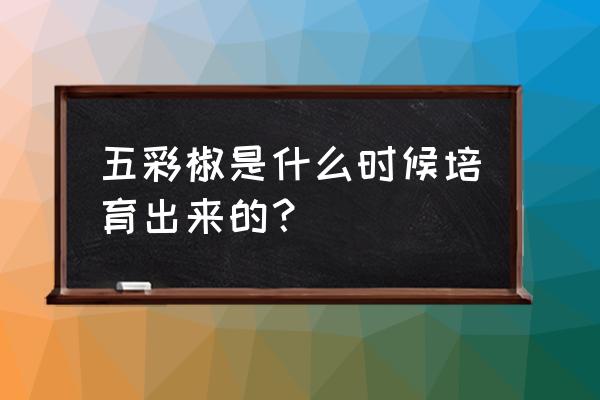 五彩椒种植方法全过程 五彩椒是什么时候培育出来的？