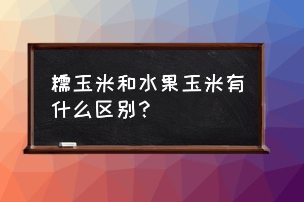 排名第一的水果玉米 糯玉米和水果玉米有什么区别？