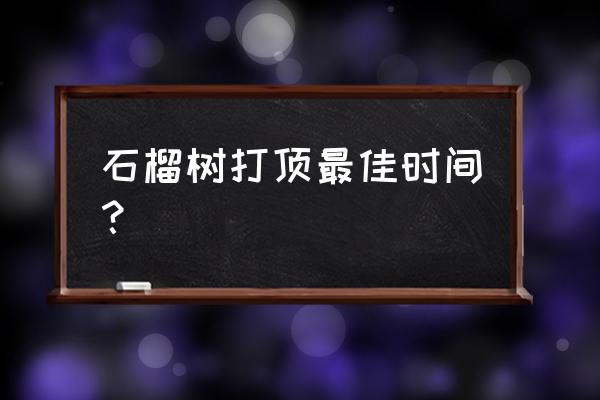 石榴盆景修剪时间和方法 石榴树打顶最佳时间？