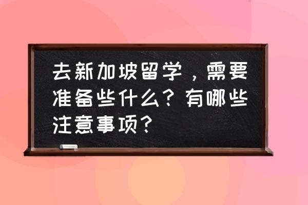 新加坡旅游准备清单表 去新加坡留学，需要准备些什么？有哪些注意事项？