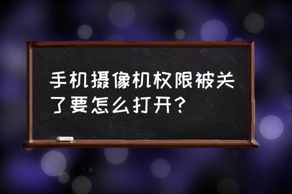 手机相机权限使用app自动开启 手机摄像机权限被关了要怎么打开？