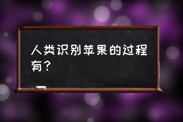 苹果树靠什么传播种子的 人类识别苹果的过程有？