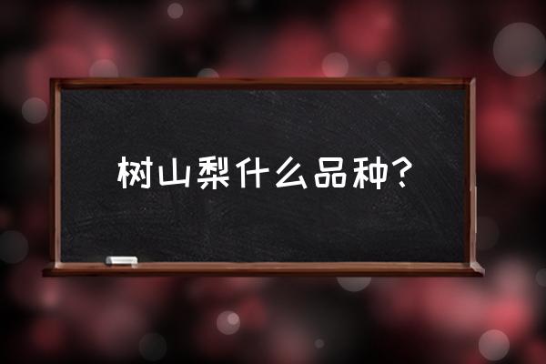 翠冠梨施肥及病虫害防治 树山梨什么品种？