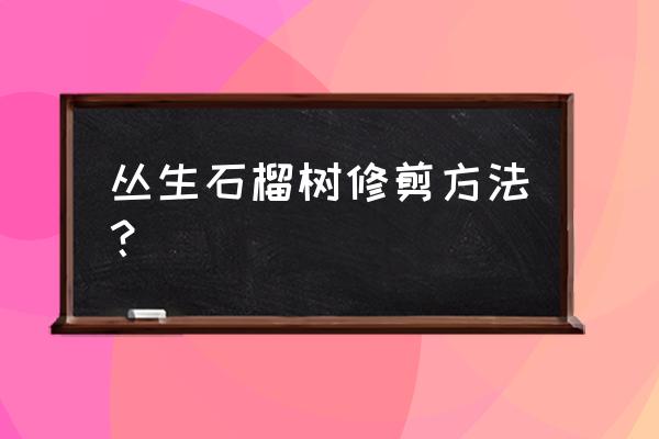 石榴树剪枝正确方法 丛生石榴树修剪方法？