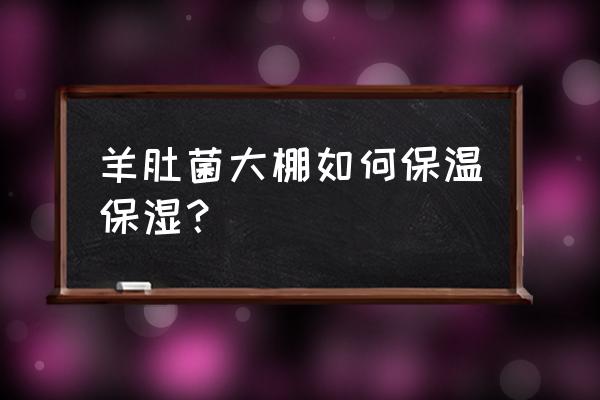 养猪大棚保温怎么解决 羊肚菌大棚如何保温保湿？