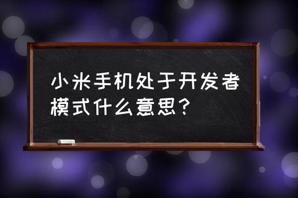 小米手机怎样开启开发者模式更快 小米手机处于开发者模式什么意思？