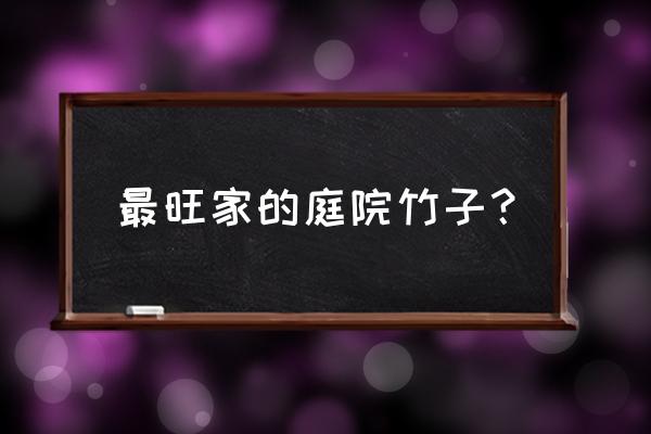 别墅庭院的竹子怎么养护长得好 最旺家的庭院竹子？