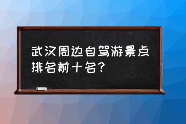 武汉周边自驾一日游推荐 武汉周边自驾游景点排名前十名？