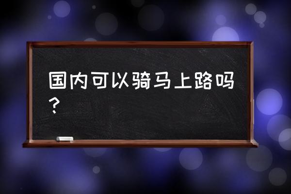 个人养马需要什么条件 国内可以骑马上路吗？