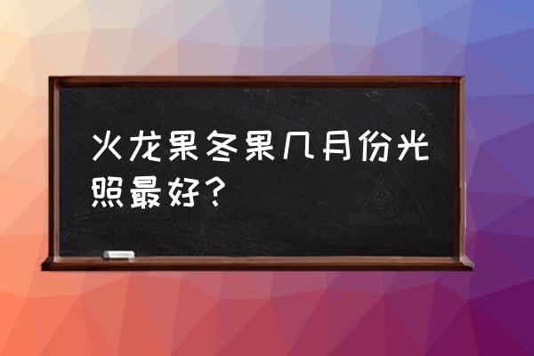 盆栽火龙果冬天怎么养 火龙果冬果几月份光照最好？