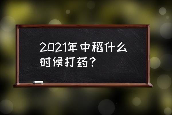 水稻稻飞虱的防治最佳时间 2021年中稻什么时候打药？