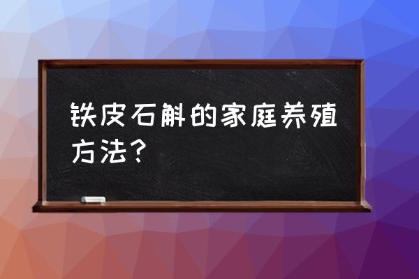 铁皮石斛的种植方法与护理 铁皮石斛的家庭养殖方法？