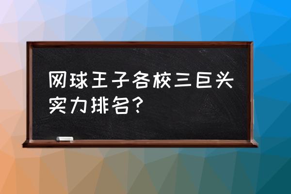 网球王子青学vs立海大大结局 网球王子各校三巨头实力排名？