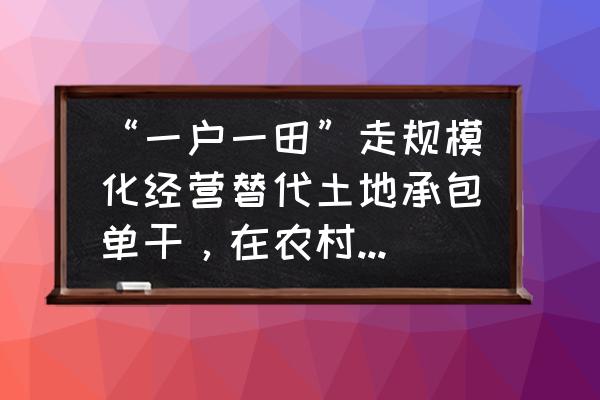 丘丘梦工厂攻略图 “一户一田”走规模化经营替代土地承包单干，在农村是否可行？