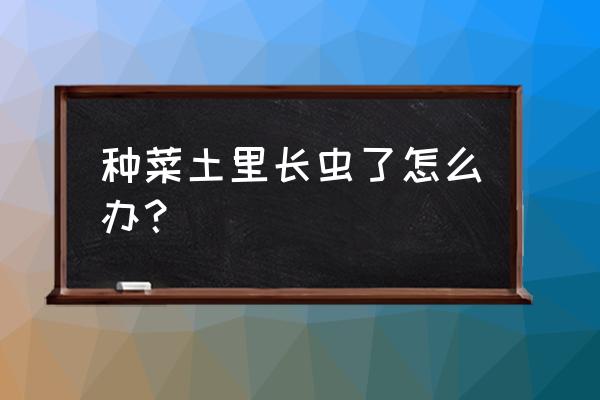 种菜不用农药怎么驱虫 种菜土里长虫了怎么办？