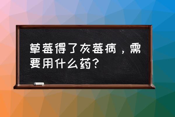 草莓常见病害及防治 草莓得了灰莓病，需要用什么药？