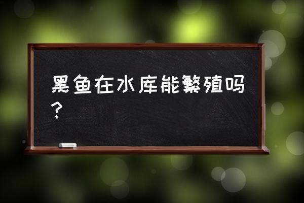 刚刚孵化的小黑鱼怎么养 黑鱼在水库能繁殖吗？