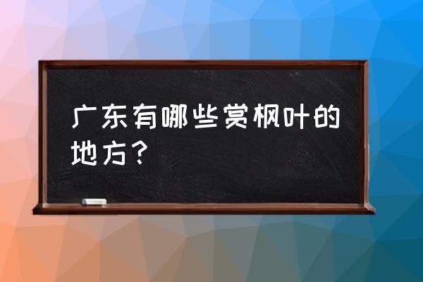 屋后有个通往地下的岩洞好不好 广东有哪些赏枫叶的地方？