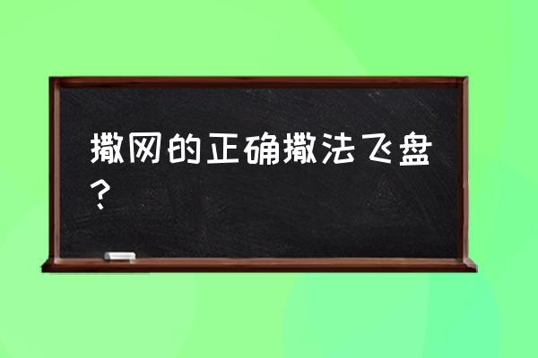 飞盘撒网正确使用方法 撒网的正确撒法飞盘？