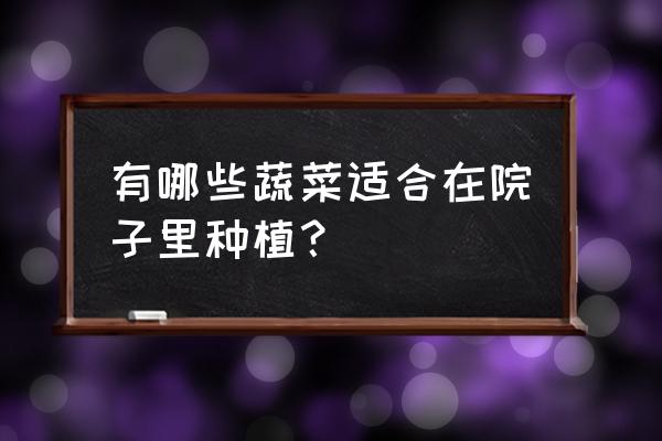 每天吃五种蔬菜有什么好处 有哪些蔬菜适合在院子里种植？