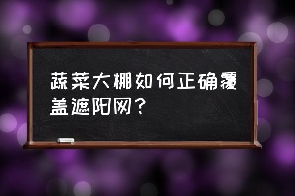 日光棚正确安装图 蔬菜大棚如何正确覆盖遮阳网？