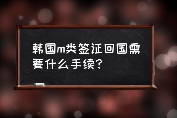 中转首尔过境签怎么办理 韩国m类签证回国需要什么手续？