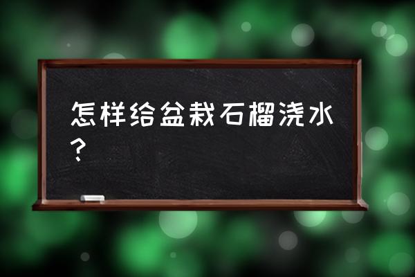 树葡萄开花怎么浇水 怎样给盆栽石榴浇水？